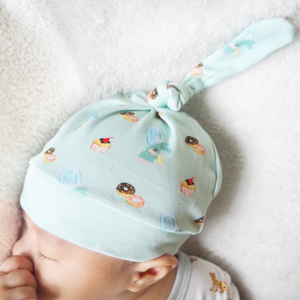 Organic Baby Knot Hat - Green
